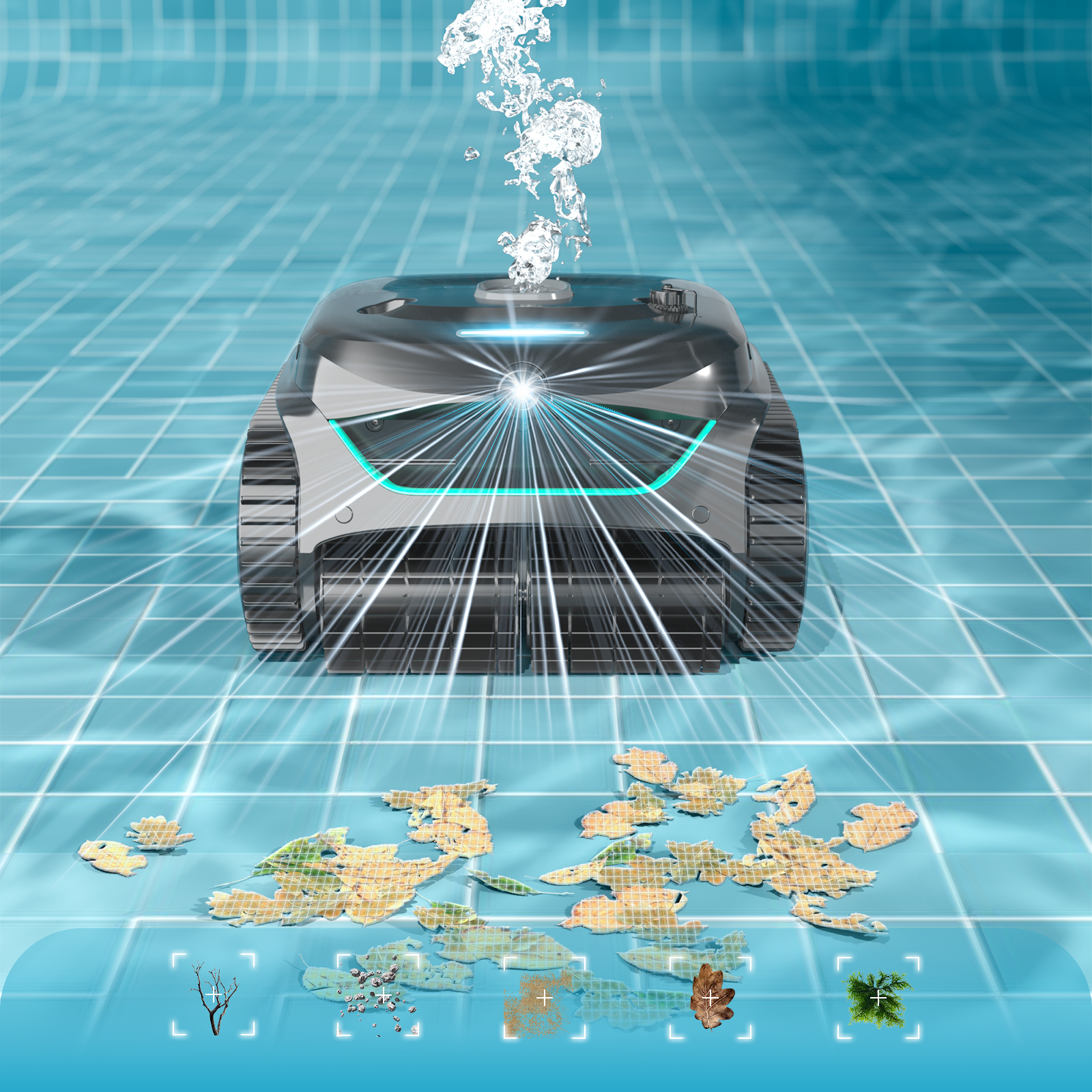 WYBOT C2 Vision - Robot de Piscine Sans Fil avec Smart Vision, Navigation Intelligente, 8 Modes de Nettoyage, batterie longue durée - Image 2