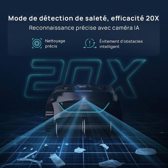 WYBOT C2 Vision - Robot Piscine Sans Fil avec Smart Vision, Navigation Intelligente, 8 Modes de Nettoyage, batterie longue durée - Image 6
