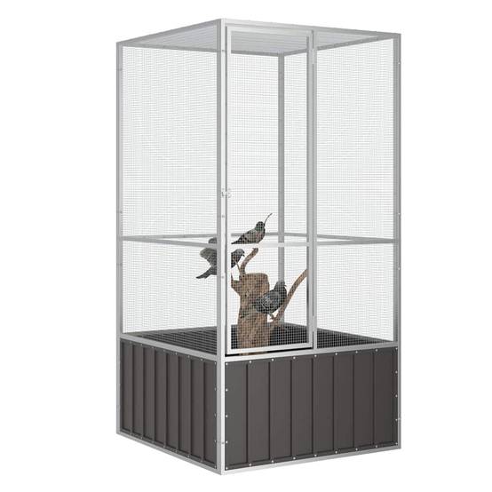 Vidaxl - Cage à oiseaux Anthracite 111x107x211,5 cm Acier galvanisé vidaXL 171548 - Image 2