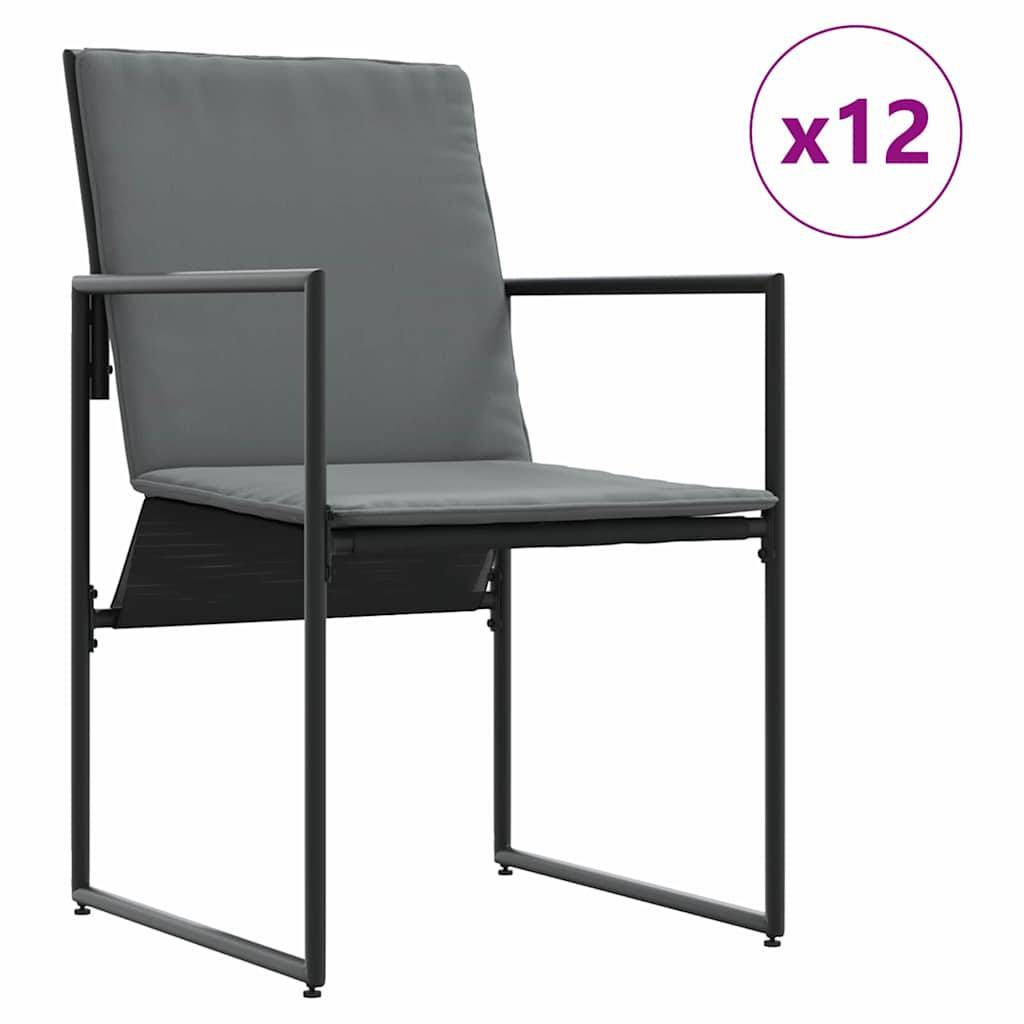 Très Grand Salon de Jardin 12 Personnes Acier Table et Chaises pour Réception Noir – ComfortXL Outdoor Living - Image 5