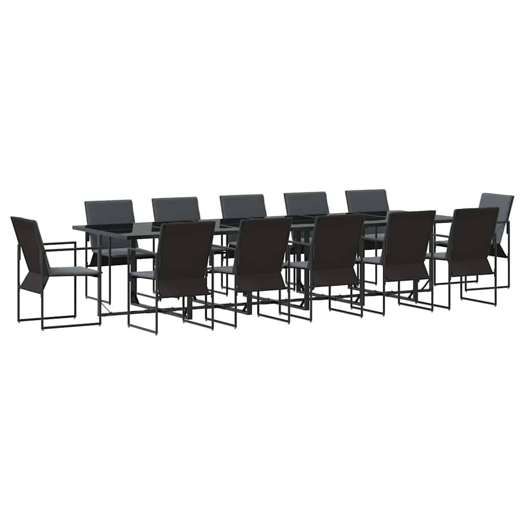 Très Grand Salon de Jardin 12 Personnes Acier Table et Chaises pour Réception Noir – ComfortXL Outdoor Living - Image 2