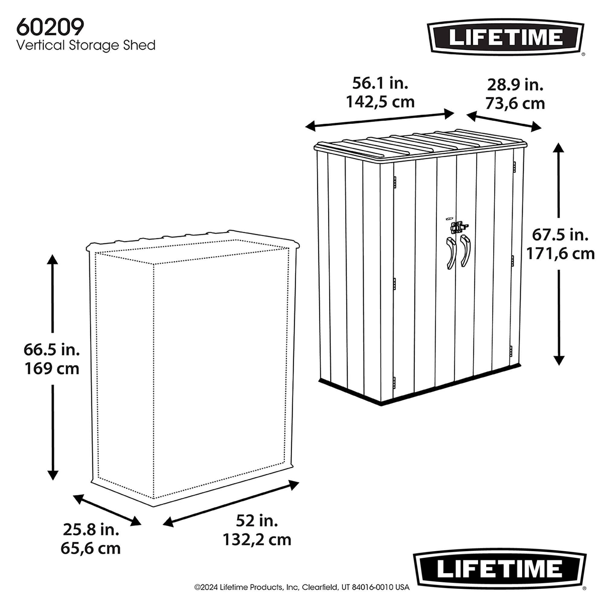 Lifetime - Armoire verticale d'exterieur resine 1510L/1.44m3 LIFETIME #60209 - Image 8