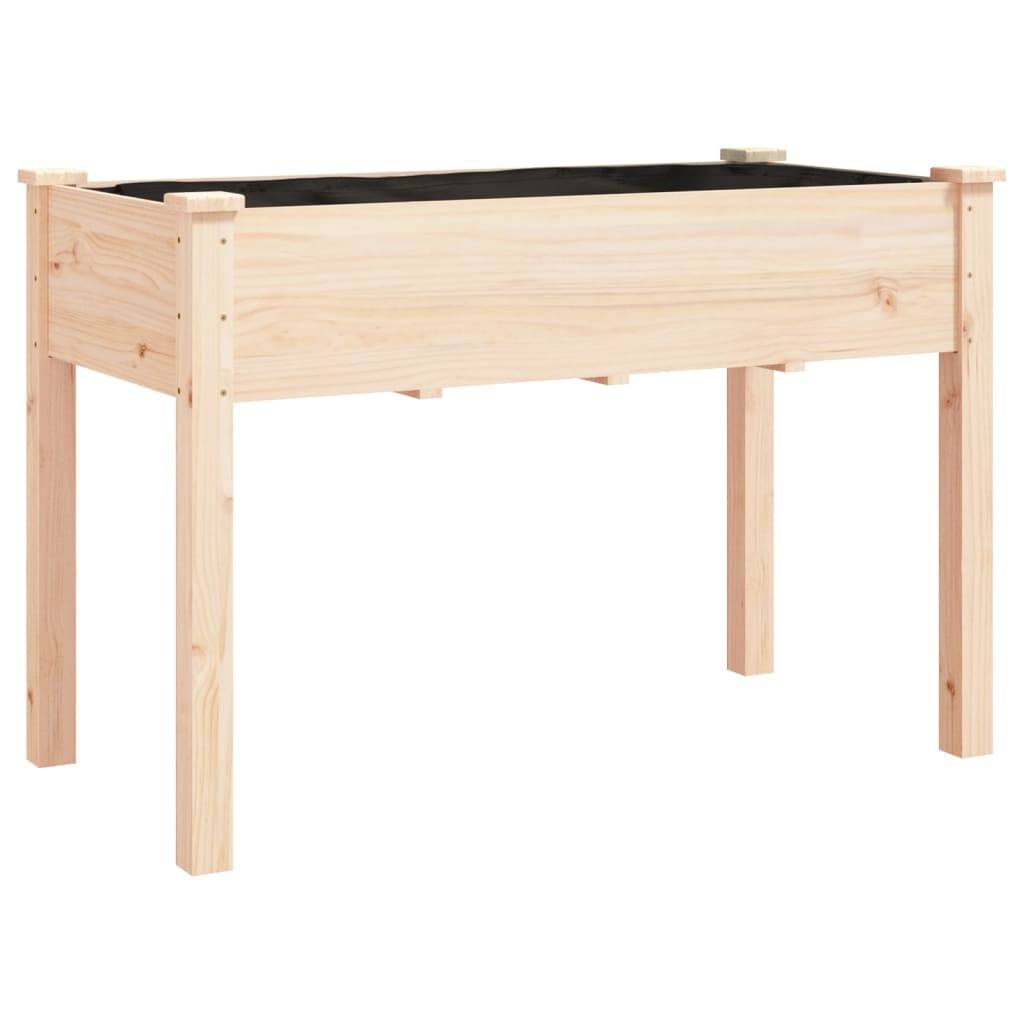 Maison Chic - Jardinière, Bac à fleurs, Pot de fleurs sur roues avec doublure 118x59x80 cm bois de sapin - Imagen 3