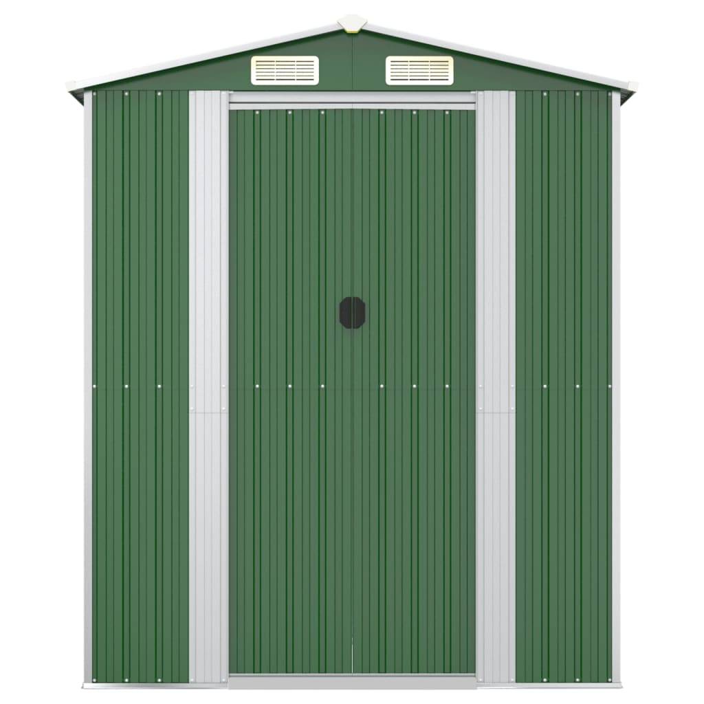 PANGIVO - Abri de jardin avec double porte coulissante - Acier galvanisé vert - 192x191x223 cm - Surface au sol 3,67m² - PANGIVO - Image 4