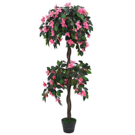 Vidaxl - Plante artificielle de Rhododendron avec pot 155cm Vert et rose - Image 1