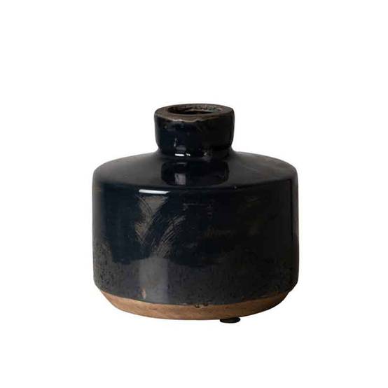 Vase bouteille large bleu marine 13x13cm - Image 2
