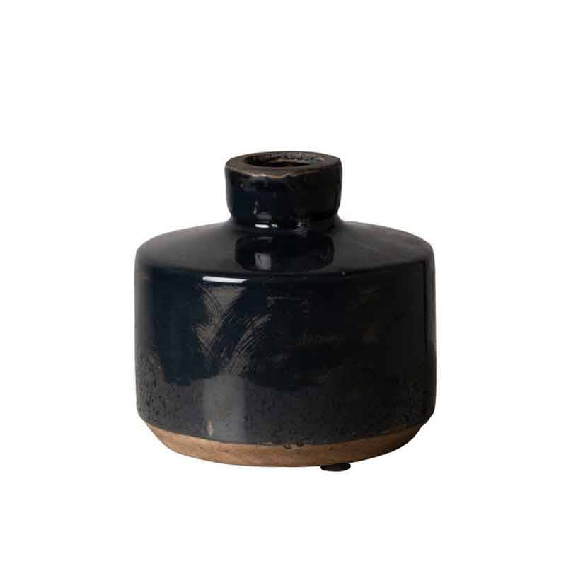 Vase bouteille large bleu marine 13x13cm - Image 2