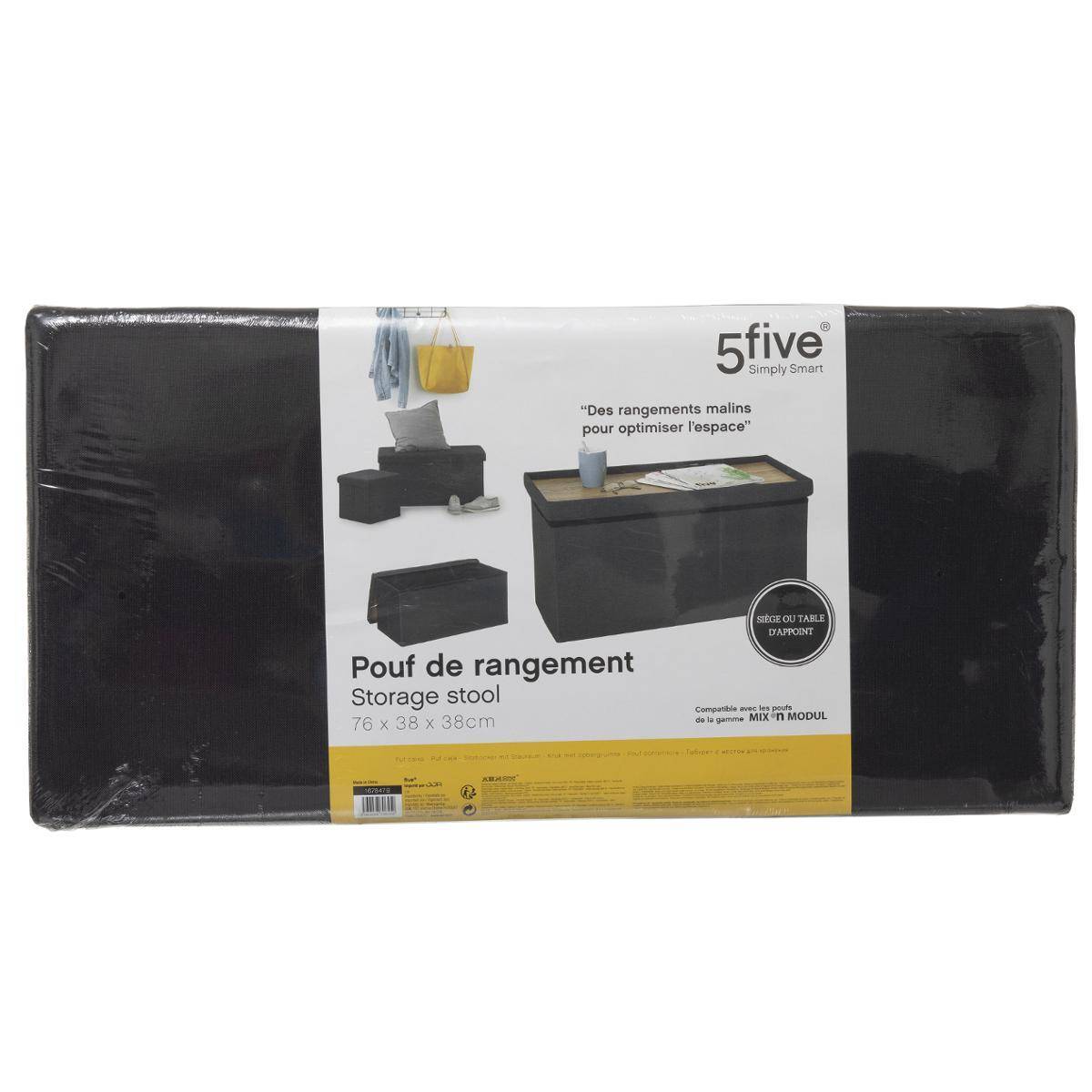 Pouf double pliant "Mix N' Modul" noir - 5five - Imagen 2