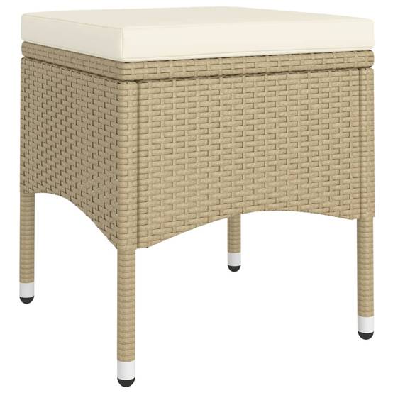 ComfortXL - Salon de Jardin 5 Pièces Rond Résine Tressée avec Repose-pieds Beige – ComfortXL Outdoor Living - Image 6