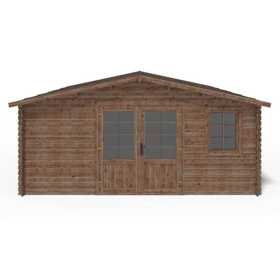 Altanka - Abri de jardin en bois - 25m2 - 5x5m - Traité - Ep. 28mm - Couleur: marron - DOM596 - ALTANKA - Image 3