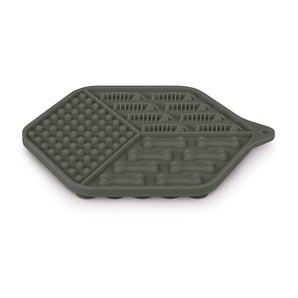 Zolux - Tapis à lécher silicone ventouses 18.5 x 15.5 cm gris pour chat - Imagen 1
