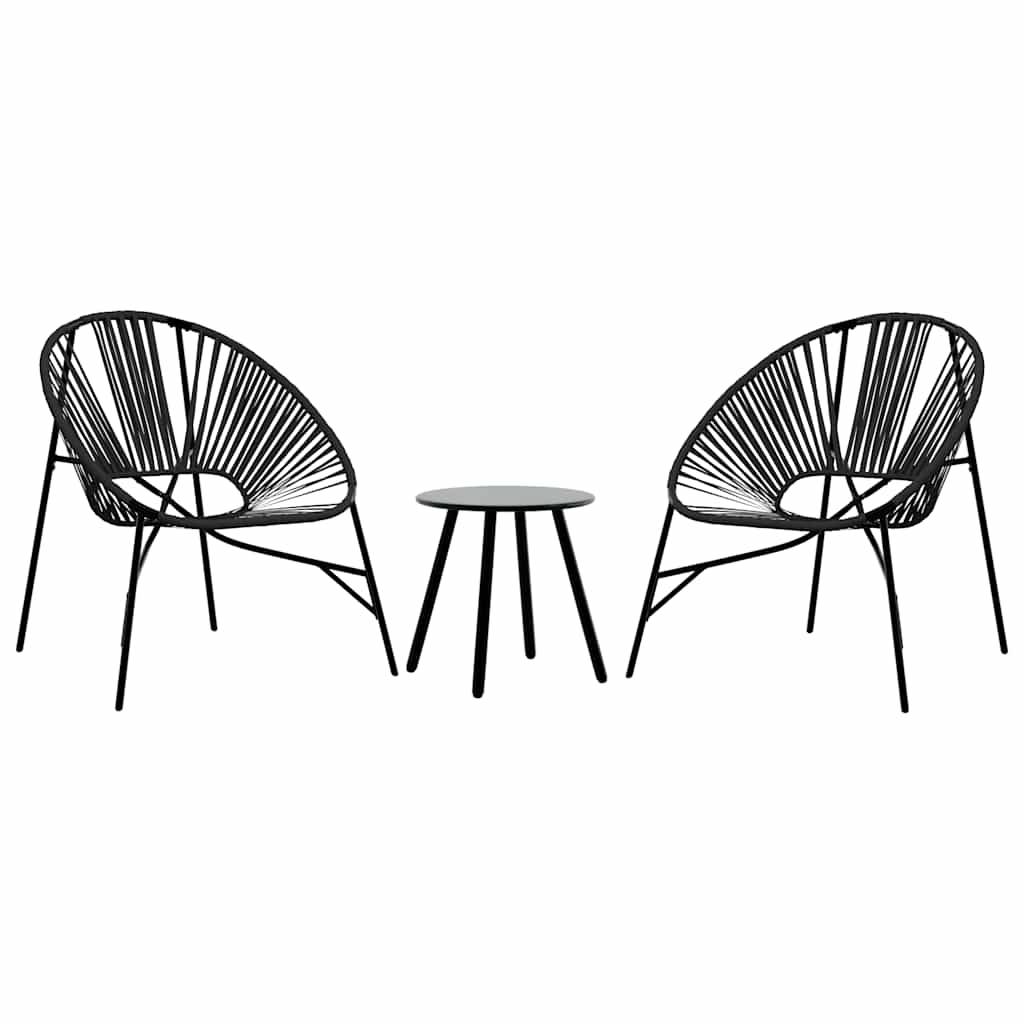 Vidaxl - Lot de 3 Chaise de jardin noir résine tressée vidaXL 4009292 - Image 2