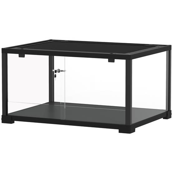 Terrarium en verre pour reptile enclos pour hamster 86 L ventilation supérieure porte coulissante 50,8x30,5x35,6cm noir - Image 2