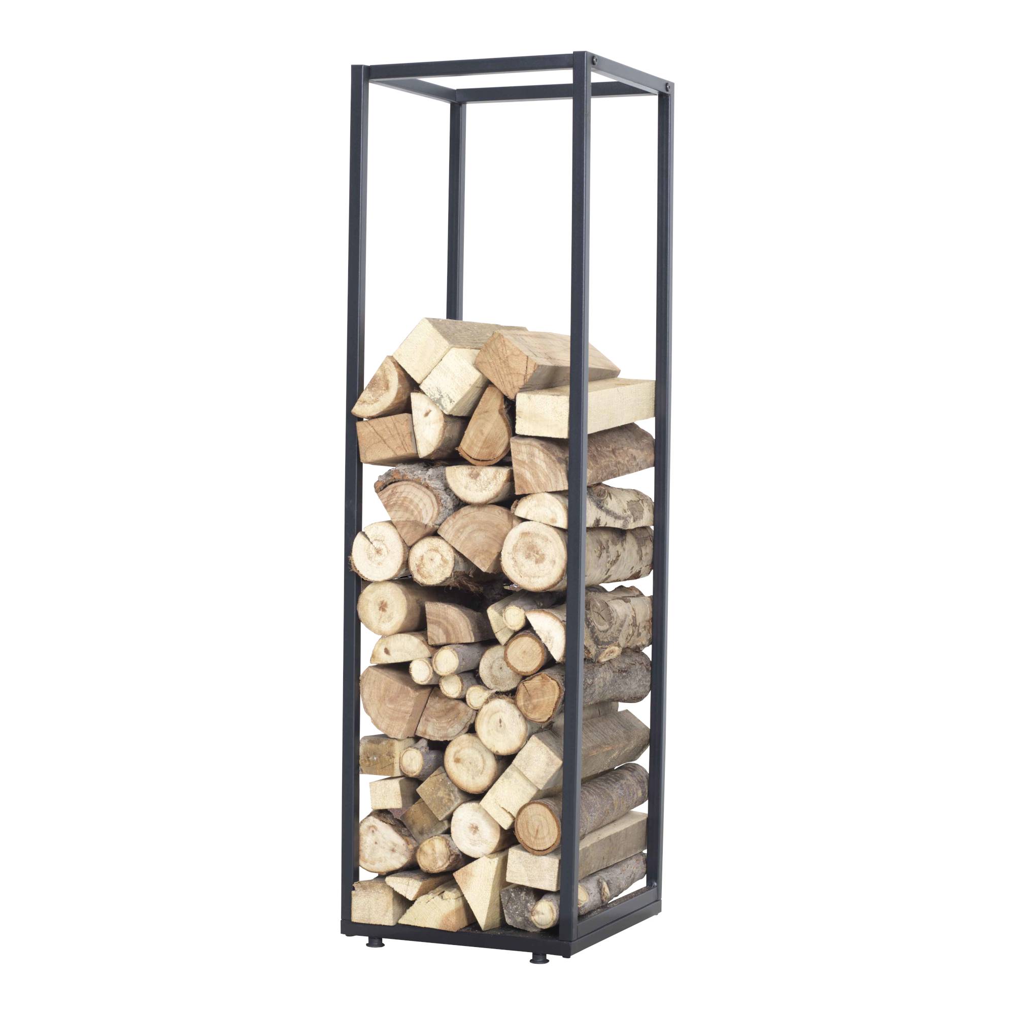 [en.casa] - Range-bûches Tornved acier laqué noir [en.casa] - Image 1