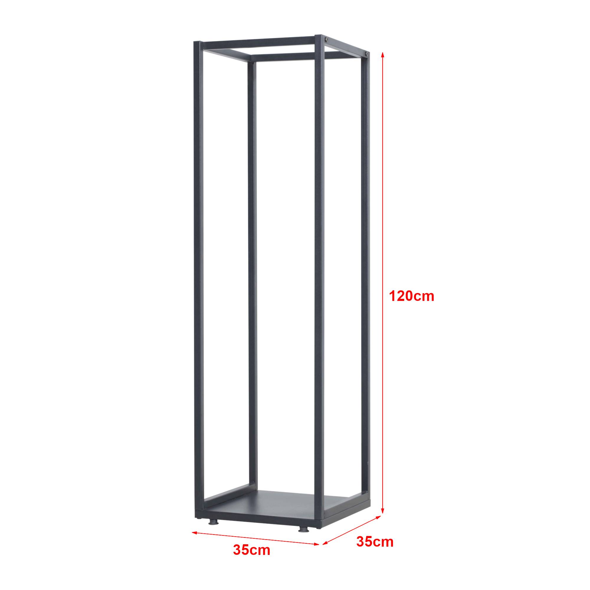 [en.casa] - Range-bûches Tornved acier laqué noir [en.casa] - Image 3