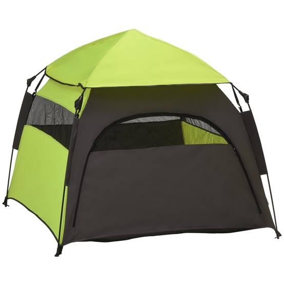Tente Chien Chat Polyester Jardin Camping Pop-Up Protection Solaire 120cm Vert - ComfortXL Pet Living - Image 2
