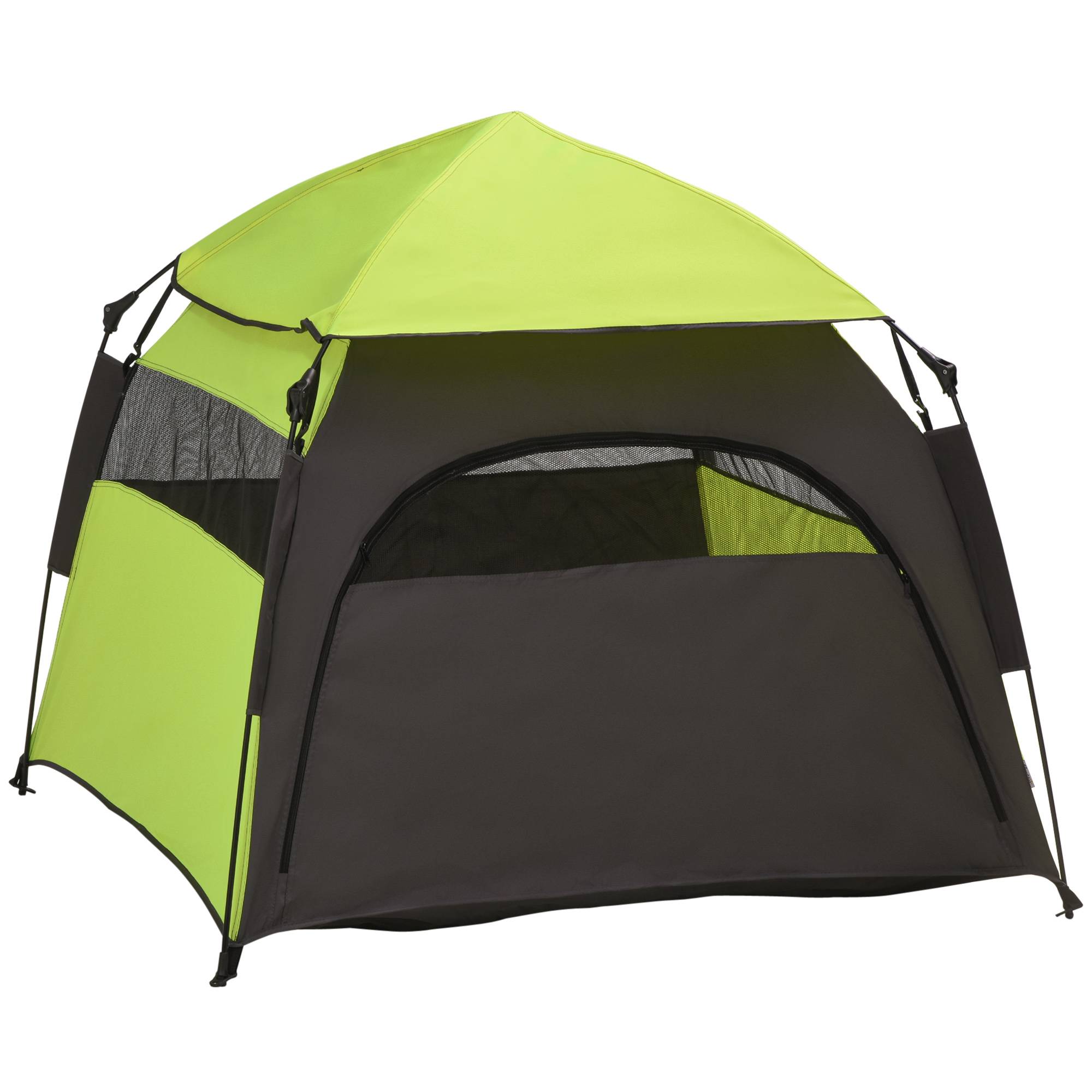 Tente Chien Chat Polyester Jardin Camping Pop-Up Protection Solaire 120cm Vert - ComfortXL Pet Living - Image 2
