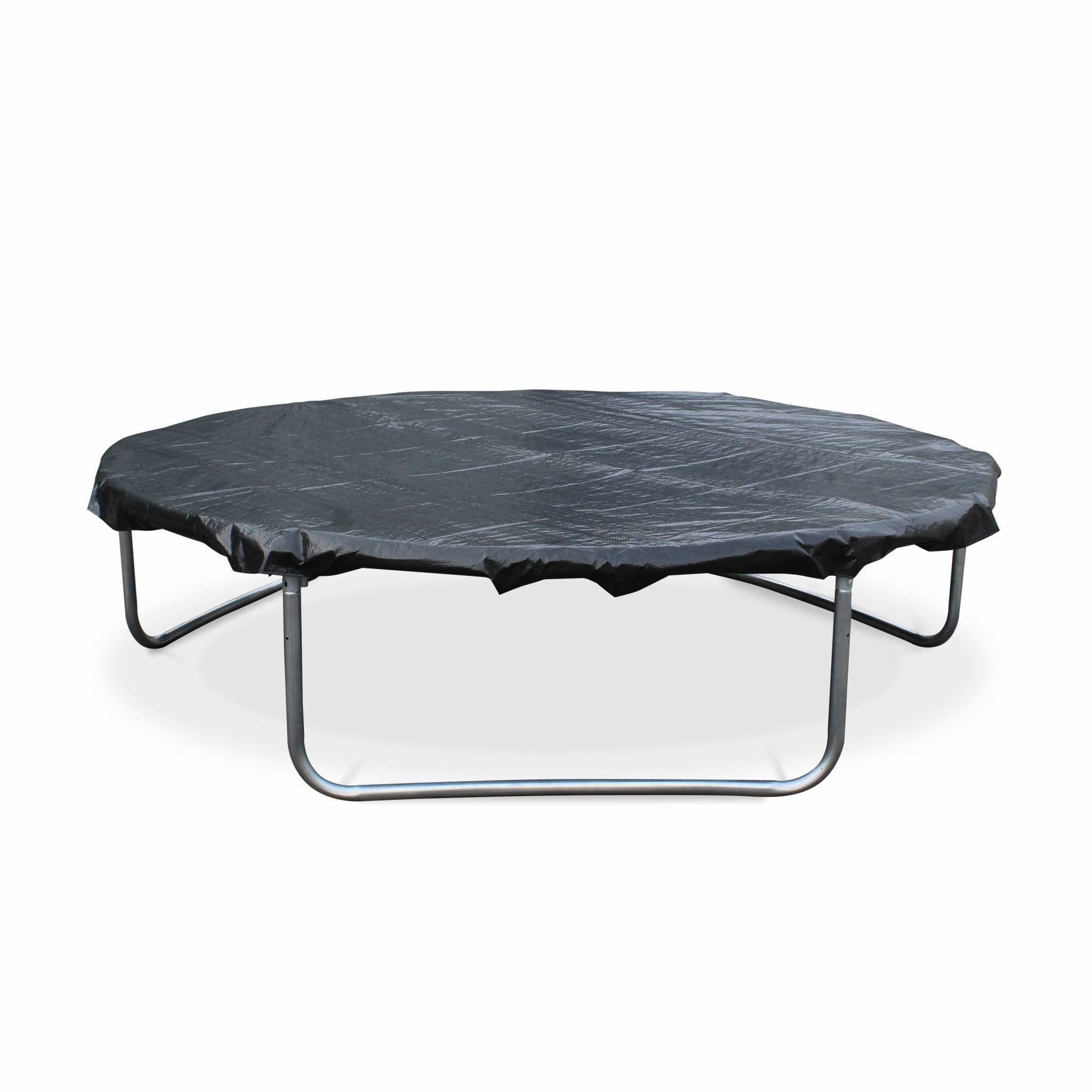 sweeek - Trampoline rond Ø 250cm gris avec filet de protection intérieur - Pluton Inner XXL– échelle. bâche. filet pour chaussures et kit d'ancrage | sweeek - Imagen 3