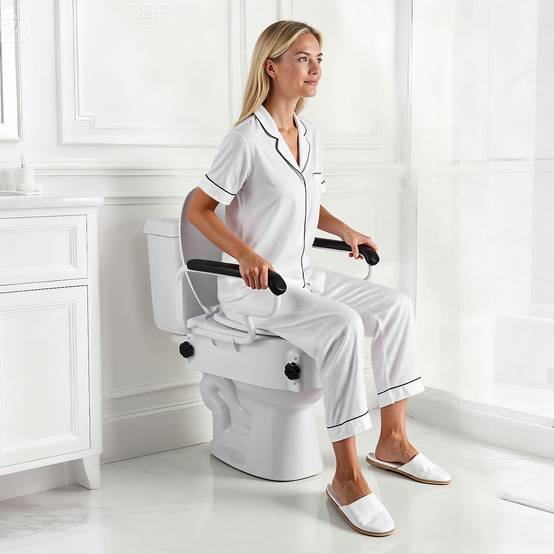 Vevor - VEVOR Rehausseur de toilette réglable 3 niveaux, accoudoirs rembourrés, capacité 136,1 kg, installation sans perçage, couleur blanche. - Image 8