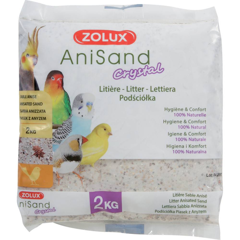 Zolux - Sable Anisand crystal Litière 2 kg pour oiseaux