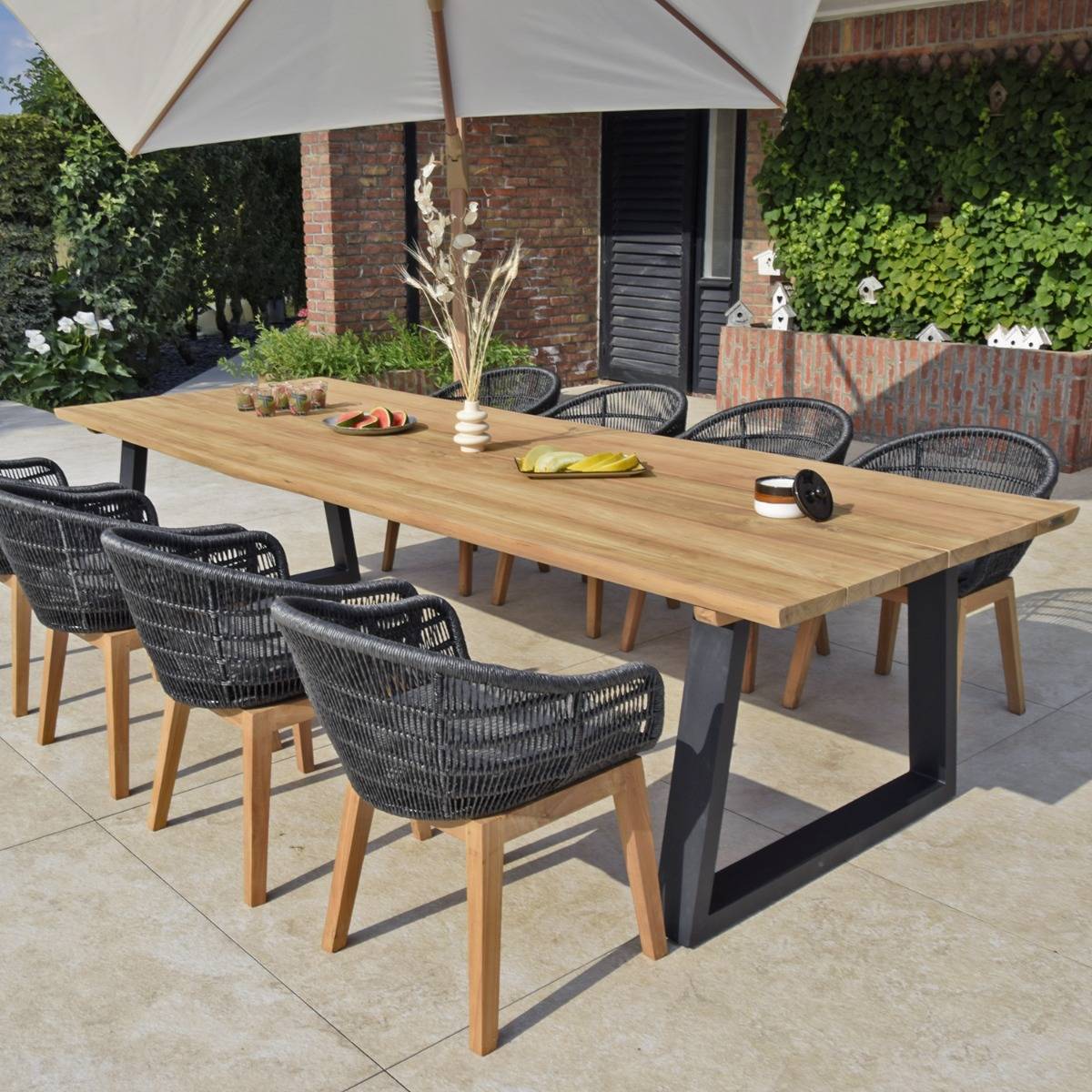 Table en teck massif 300 cm, Mucen - Gecko Jardin - Imagen 1