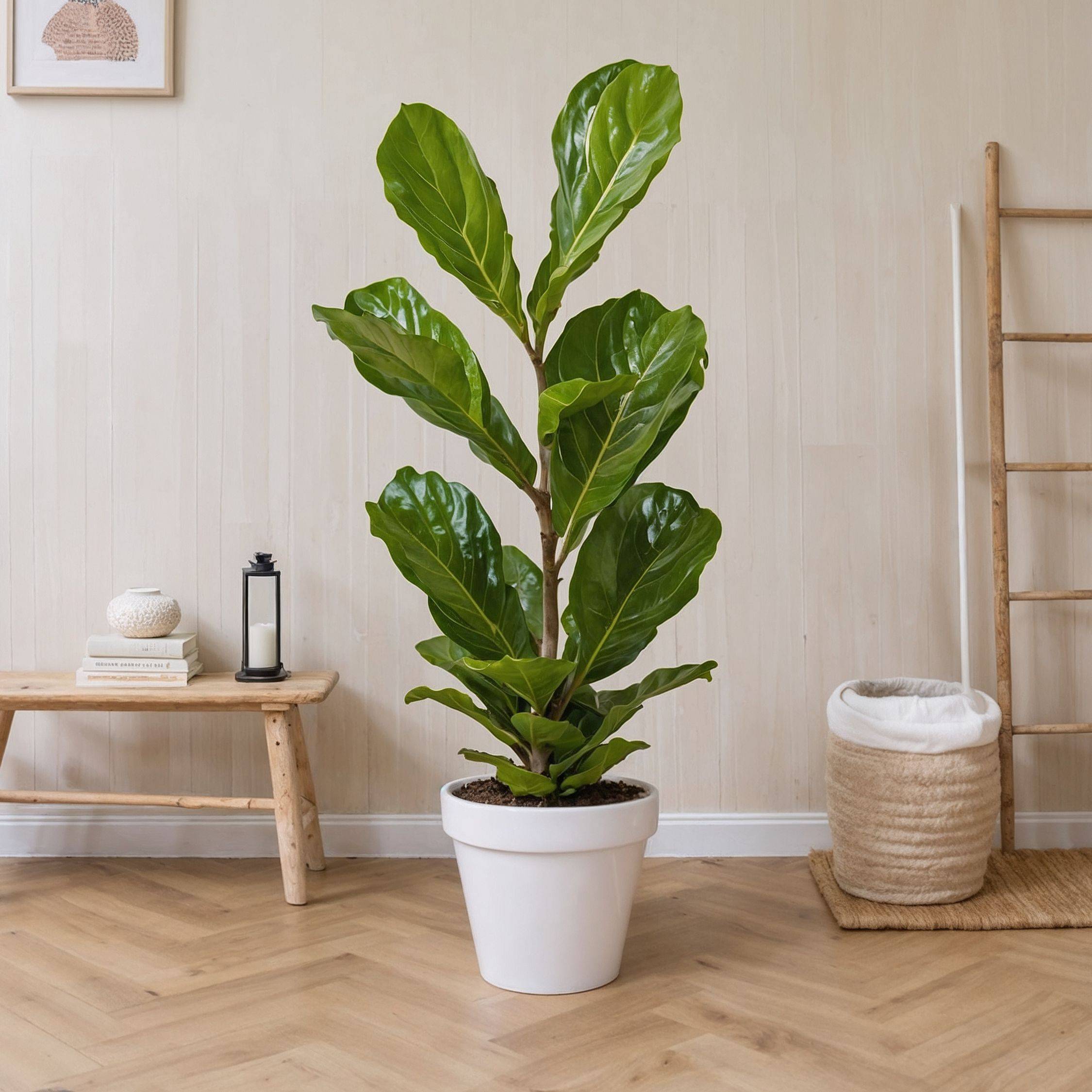 Figuier à Feuilles de Violon - Set de 2 - Ficus Lyrata - Hauteur 70-90cm - ⌀21cm - Image 2