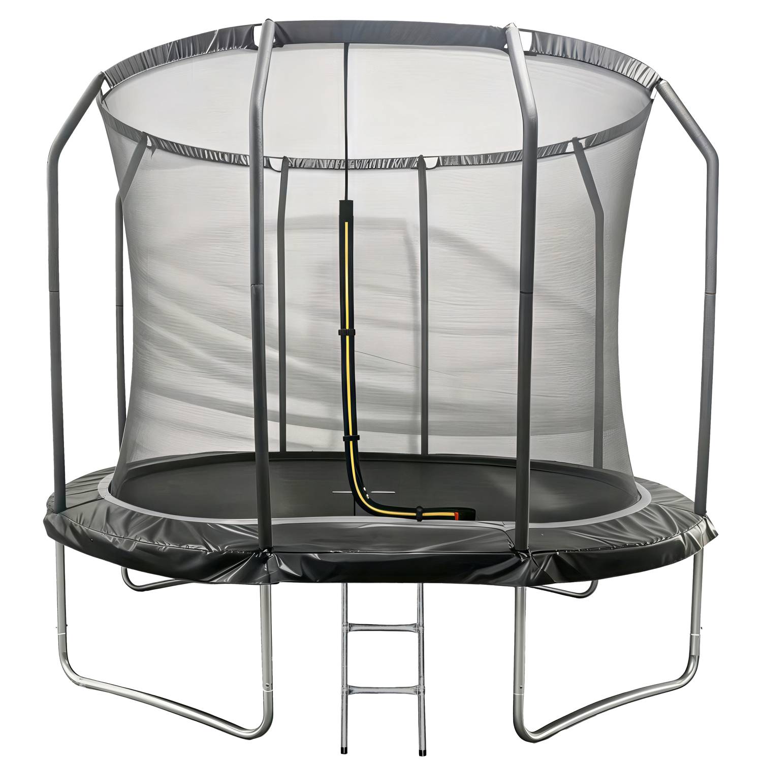 Trampoline ovale 305x214cm noir SYDNEY + filet et échelle - HAPPY GARDEN - Image 1