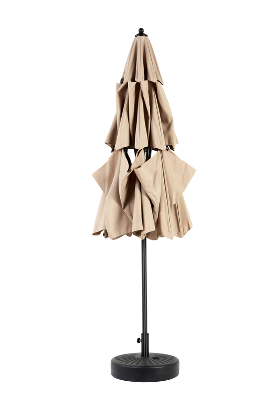 Parasol aluminium 10ft 3 étages à inclinaison automatique, couleur kaki (socle non fourni) - Image 2