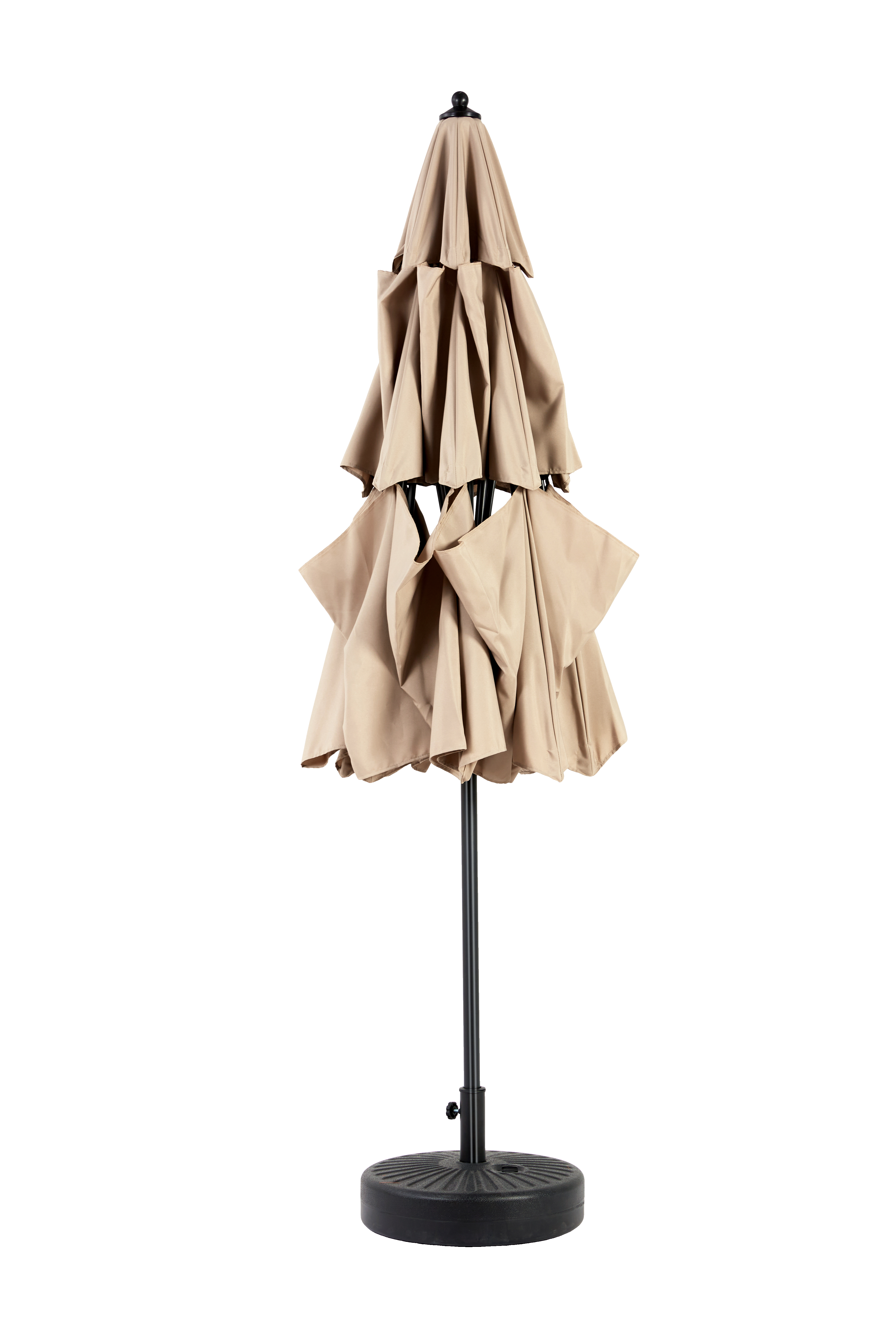 Parasol aluminium 10ft 3 étages à inclinaison automatique, couleur kaki (socle non fourni) - Image 2