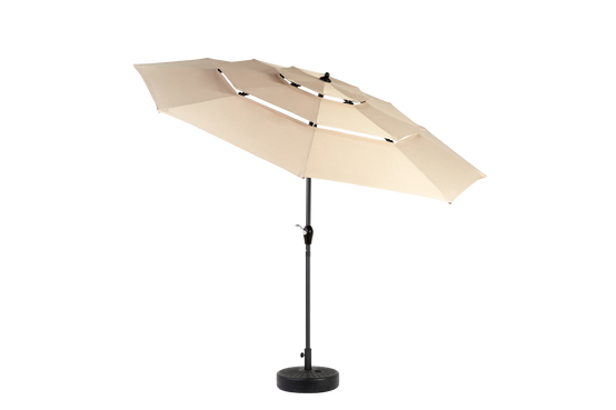 Parasol aluminium 10ft 3 étages à inclinaison automatique, couleur kaki (socle non fourni) - Image 7