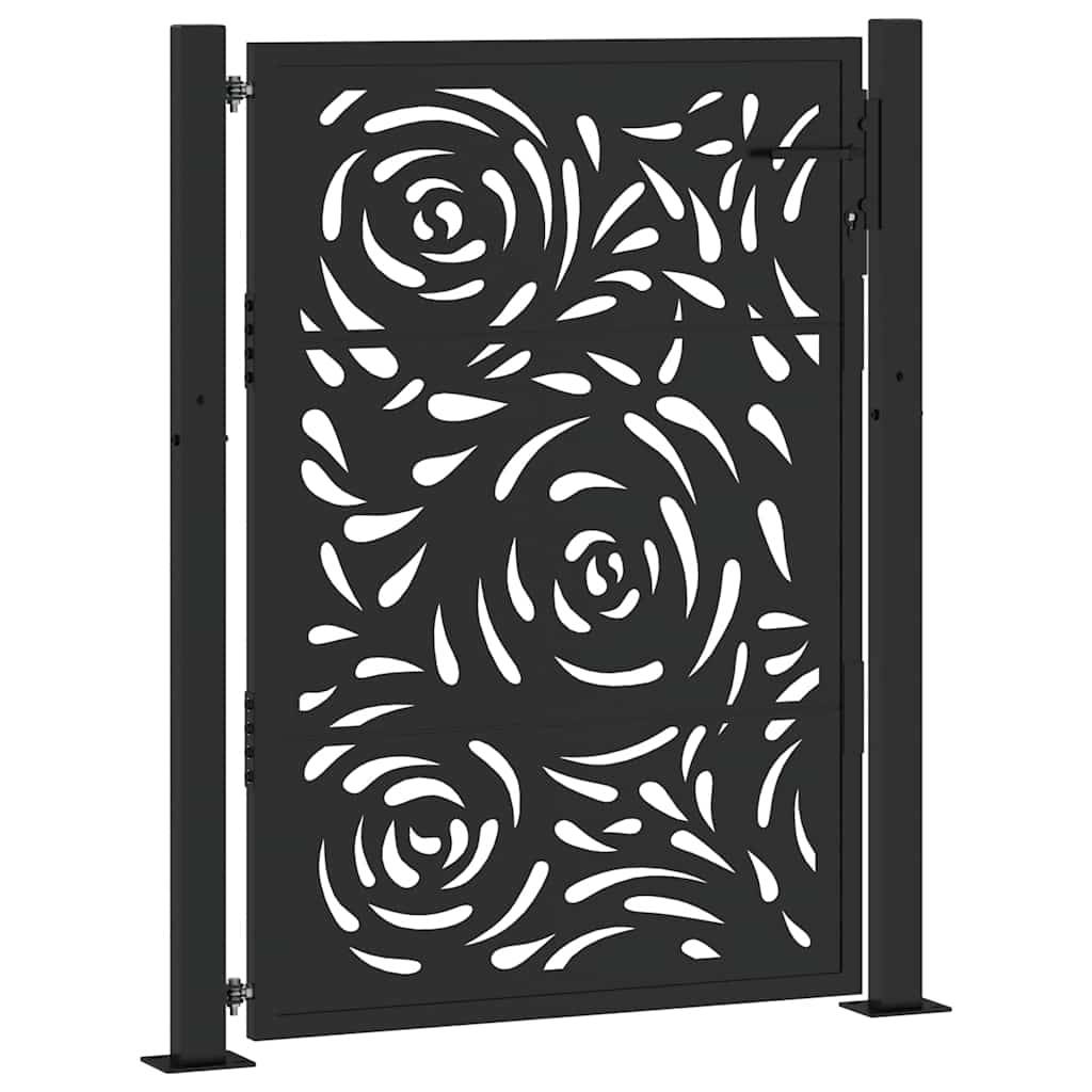 ComfortXL - Portillon d'Extérieur Acier Design Flamme Verrouillable pour Clôture Noir 105x130 cm – ComfortXL Outdoor Living - Image 2