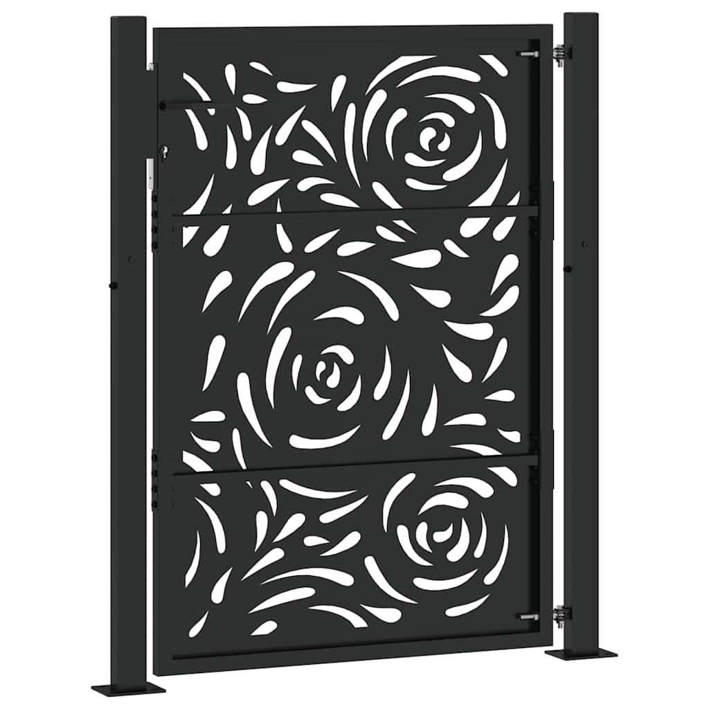 ComfortXL - Portillon d'Extérieur Acier Design Flamme Verrouillable pour Clôture Noir 105x130 cm – ComfortXL Outdoor Living - Image 6