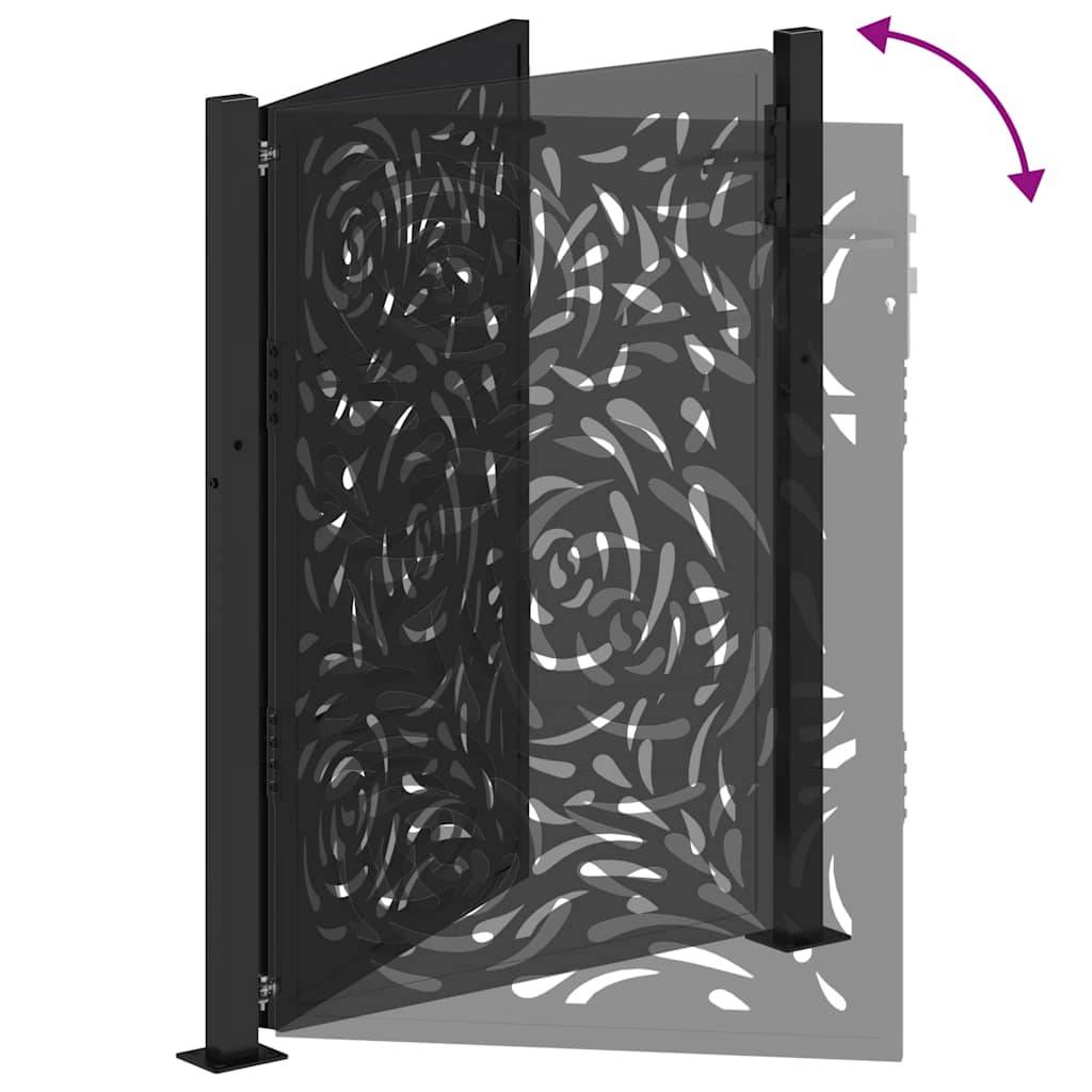 ComfortXL - Portillon d'Extérieur Acier Design Flamme Verrouillable pour Clôture Noir 105x130 cm – ComfortXL Outdoor Living - Image 7