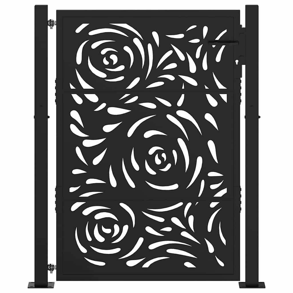 ComfortXL - Portillon d'Extérieur Acier Design Flamme Verrouillable pour Clôture Noir 105x130 cm – ComfortXL Outdoor Living - Image 3