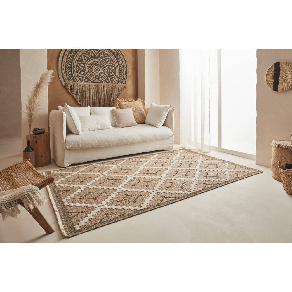 Jardindeco - Tapis intérieur extérieur aspect jute noire Tijuana 9041 290 x 200 cm - Imagen 2