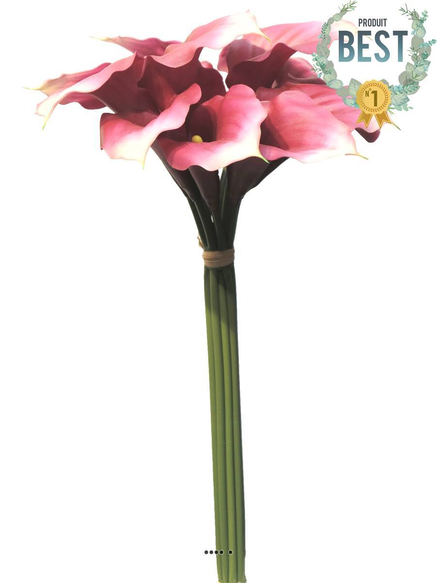 Artificielles - Bouquet d&rsquo;Arum Calla artificiel, 12 têtes, H 45 cm Rose fushia - BEST - couleur: Rose fushia 730 - Imagen 1