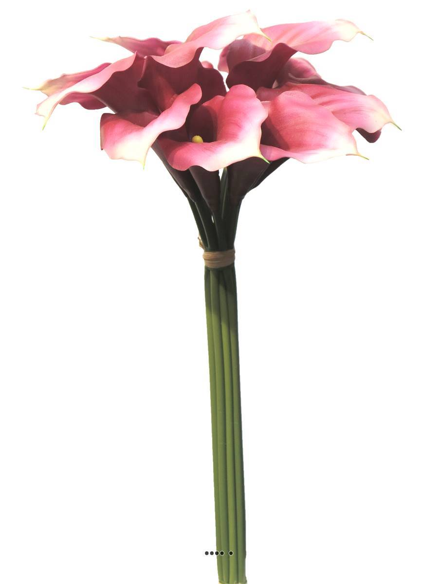 Artificielles - Bouquet d&rsquo;Arum Calla artificiel, 12 têtes, H 45 cm Rose fushia - BEST - couleur: Rose fushia 730 - Imagen 2