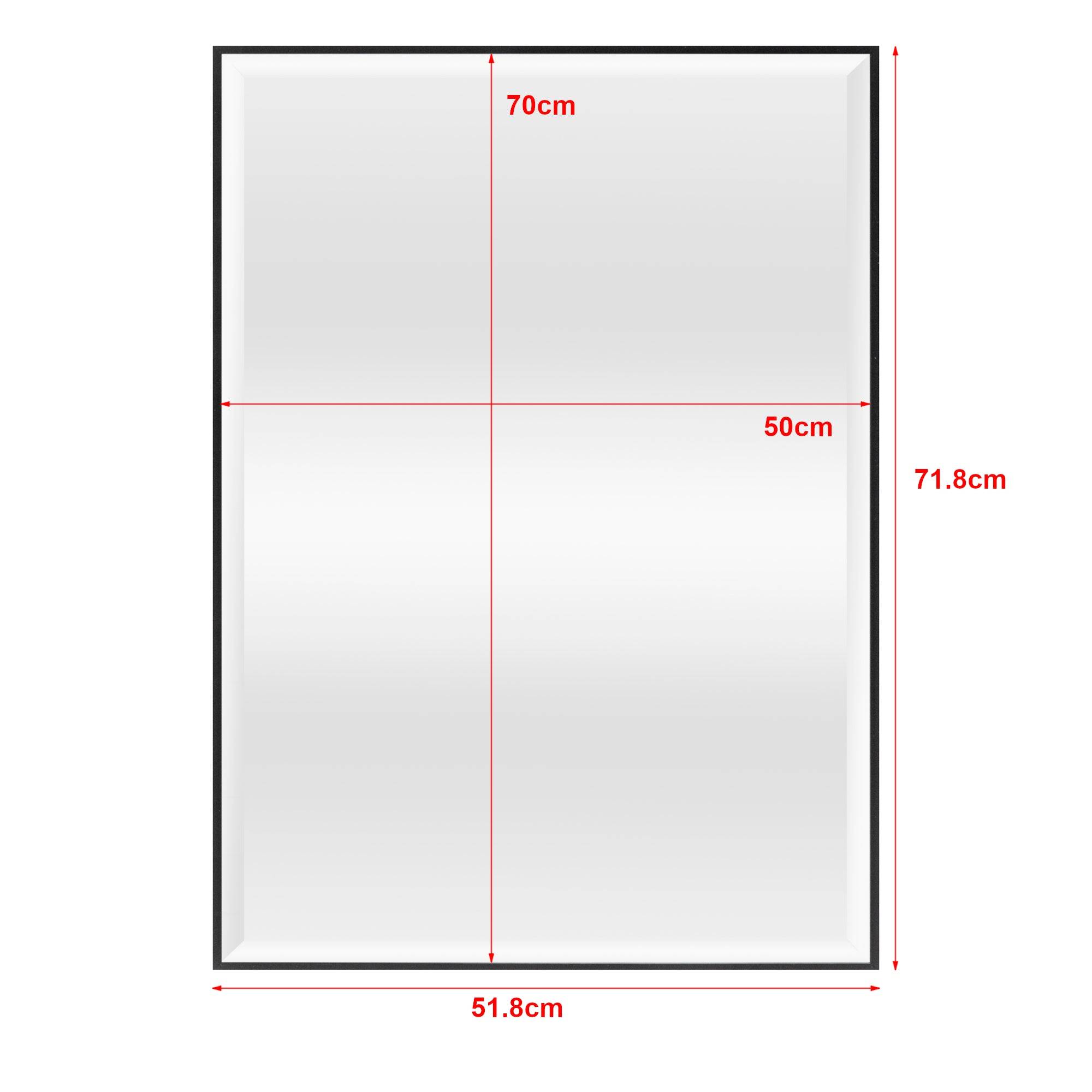 Helloshop26 - Miroir mural rectangulaire 72 x 52 cm noir - Image 3