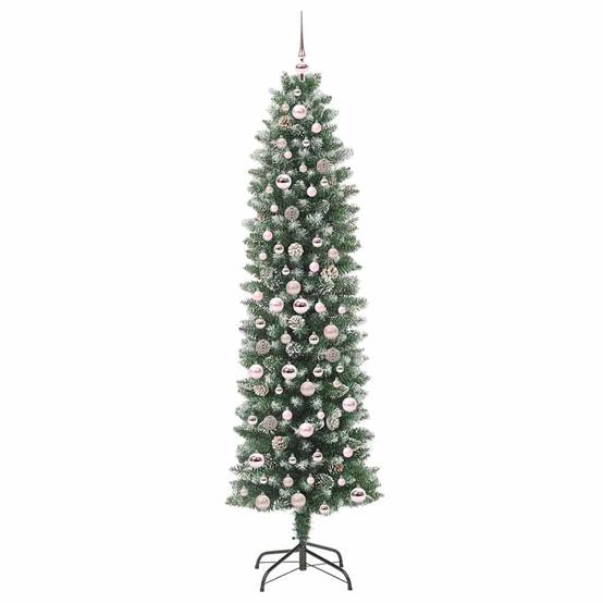 ComfortXL - Sapin de Noël Artificiel Slim 210 cm Floconné, 300 LED et Décorations Incluses – ComfortXL Outdoor Living - Image 4