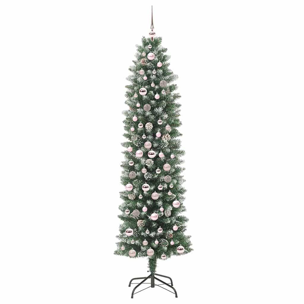 ComfortXL - Sapin de Noël Artificiel Slim 210 cm Floconné, 300 LED et Décorations Incluses – ComfortXL Outdoor Living - Image 4