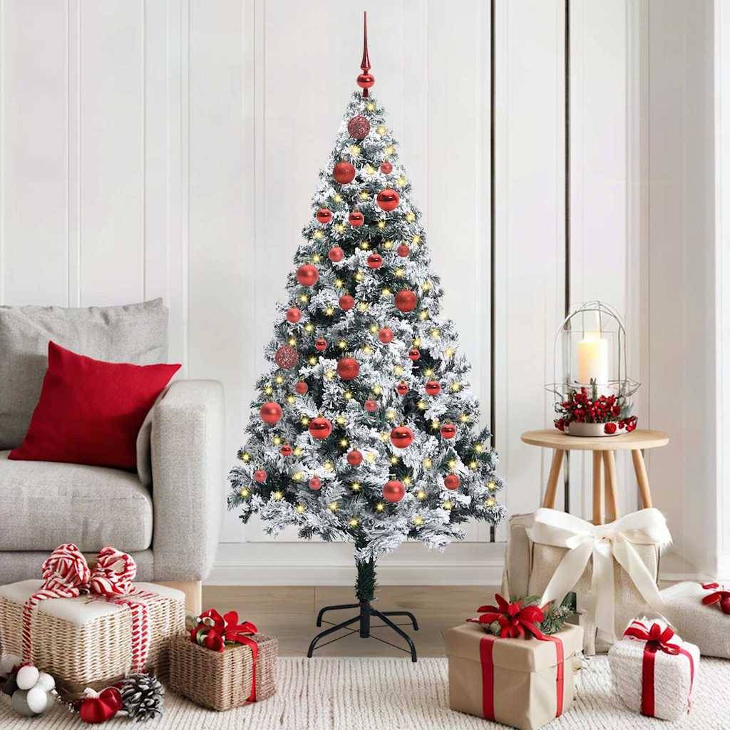 ComfortXL - Sapin de Noël artificiel élancé LED PVC pour salon et fêtes Vert 150 cm – ComfortXL Outdoor Living - Image 1