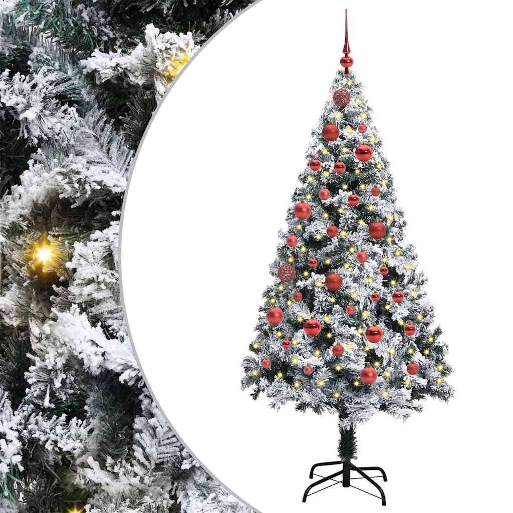 ComfortXL - Sapin de Noël artificiel élancé LED PVC pour salon et fêtes Vert 150 cm – ComfortXL Outdoor Living - Image 2
