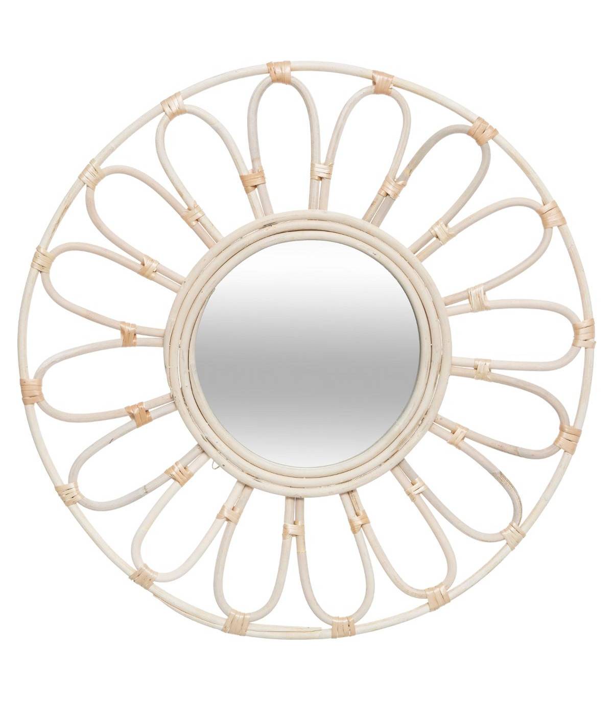 Miroir mural Fleur en Rotin D 56 cm - Imagen 1
