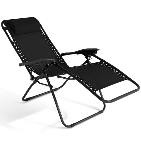 Lot de 2 fauteuils de jardin inclinables RELAX grand confort noir - Image 6