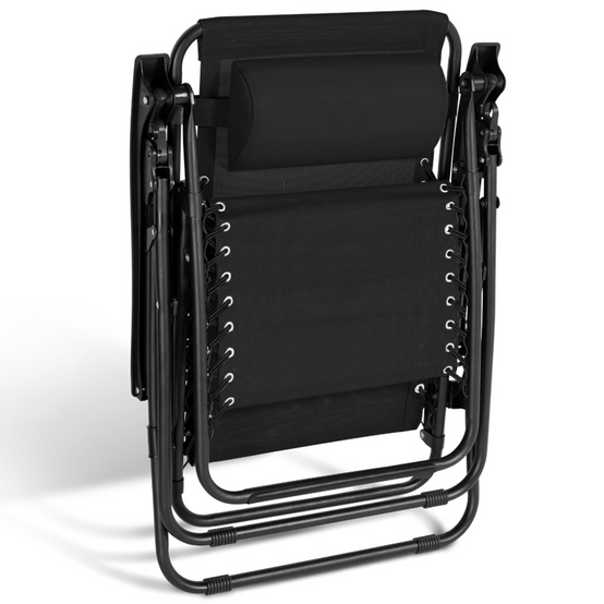 Lot de 2 fauteuils de jardin inclinables RELAX grand confort noir - Image 7