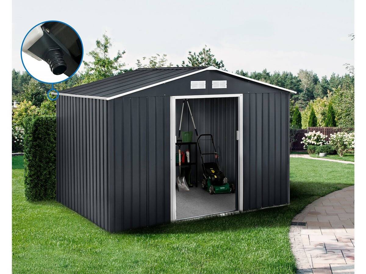 Habitat Et Jardin - Abri De Jardin Métal - "vegas" - 8,83 M² Avec Gouttière - Gris -habitat Et Jardin - Imagen 2