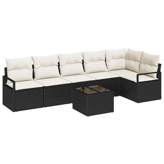 ComfortXL - Salon de jardin 6 places en polyrotin avec table basse modulable Noir – ComfortXL Outdoor Living - Image 2