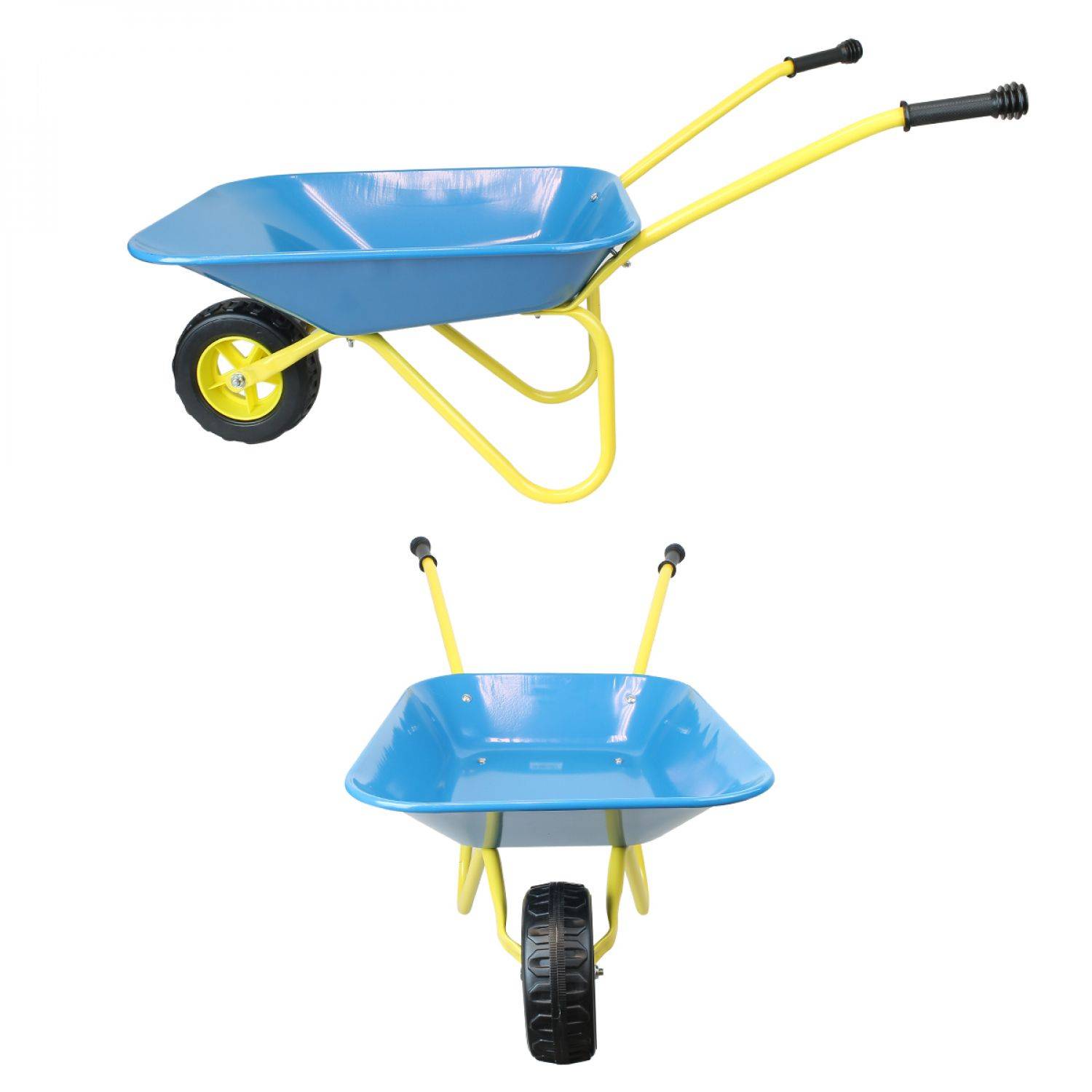 Linxor - Brouette pour enfant en métal - Bleu et jaune - Linxor - Imagen 3