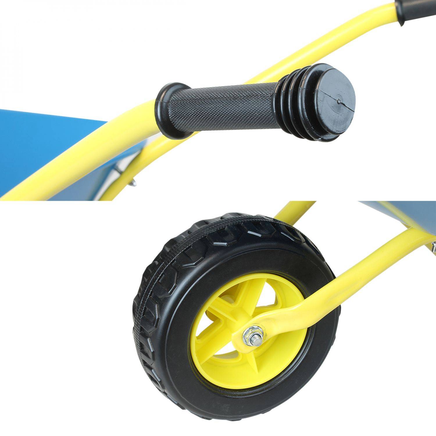 Linxor - Brouette pour enfant en métal - Bleu et jaune - Linxor - Imagen 4