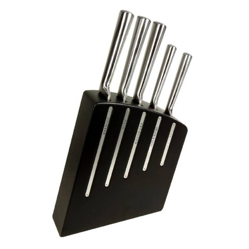 Bloc De 5 Couteaux Kimono Noir Jean Dubost Inox - Image 1